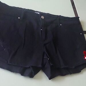 Black jean shorts